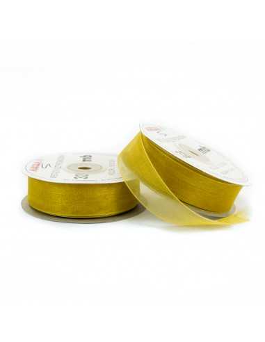 25mm WO9009 Chiffon Organza Ribbon Gold 32mb