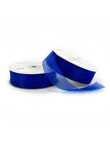 25mm WO9111 Chiffon Organza Ribbon Dark Blue 32mb