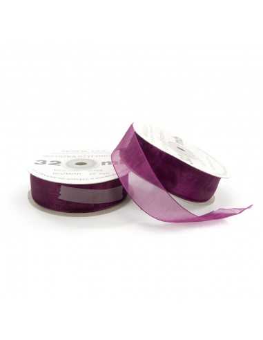 25mm WO9054 Chiffon Organza Ribbon Plum 32mb