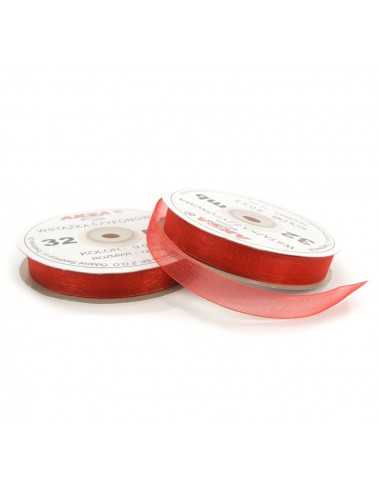 12mm WO9055 Chiffon Organza Ribbon Red 32mb