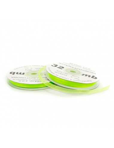 6mm WO9073 Chiffon Organza Ribbon Light Green 32mb