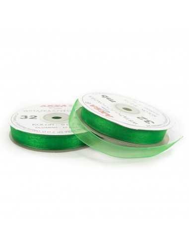 12mm WO9075 Chiffon Organza Ribbon Green 32mb