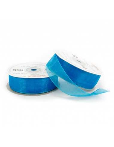 25mm WO9094 Chiffon Organza Ribbon Cyan 32mb