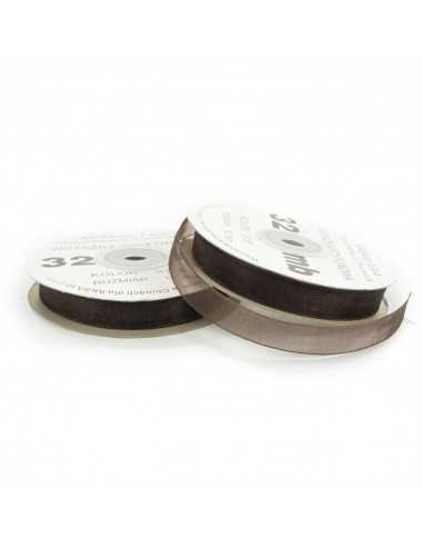 12mm WO9135 Chiffon Organza Ribbon Brown 32mb