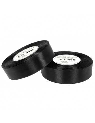 12mm WS8141 Satin Ribbon Black 32mb