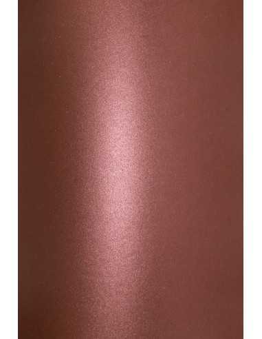 Aster Metallic Paper 250g Dark Red Mine Pack of 10 A4