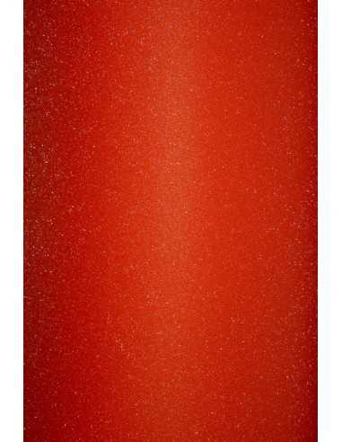 Self-adhesive Glitter Paper Red pack of 150g 10 A4