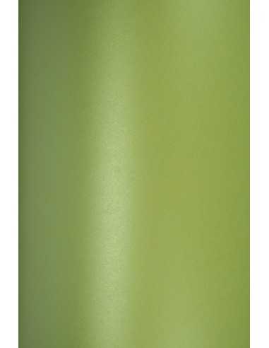 Majestic Decorative Pearl Paper 120g Satin Lime Bright Green pack of 10A5
