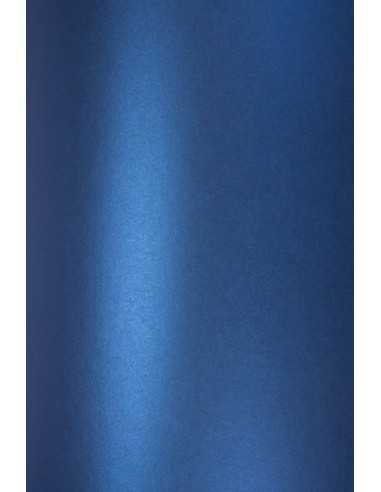 Majestic Decorative Pearl Paper 250g Satin Blue Dark Blue pack of 10A5