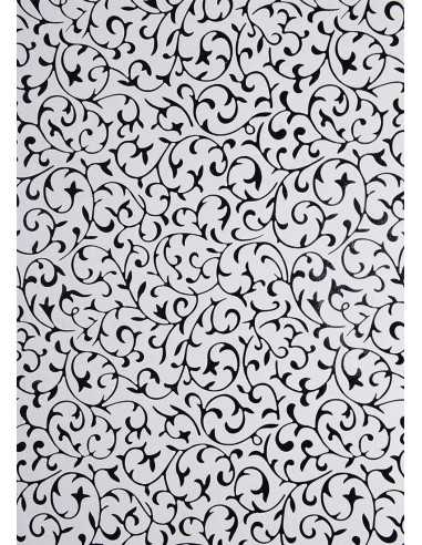 Decorative Paper White - Black Lace 18x25 Pack of 5