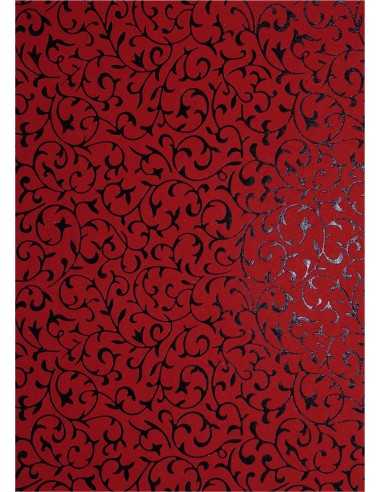 Decorative Paper Red - Black Lace 18x25 Pack of 5