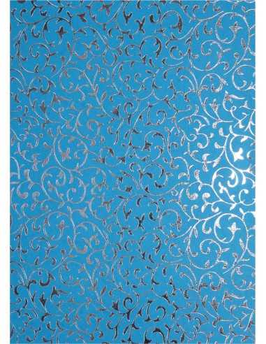 Decorative Paper Blue - Silver Lace 18x25 Pack of 5