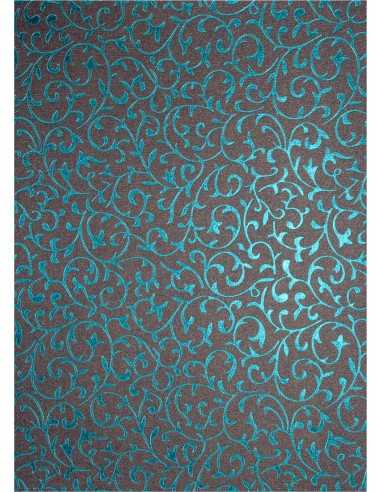 Decorative Paper Metallic Pietra - Cyan Lace 18x25 Pack of 5