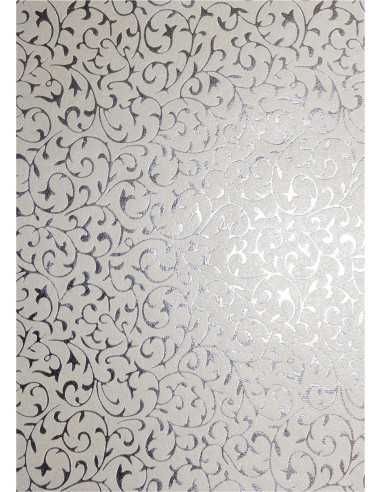 Decorative Paper Metallic Ecru - Silver Lace 18x25 Pack of 5