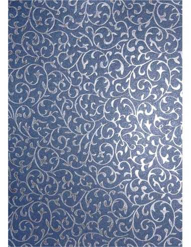 Decorative Paper Metallic Navy - Silver Lace 18x25 Pack of 5