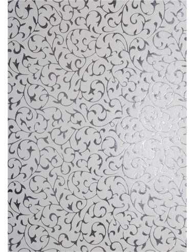 Decorative Paper Metallic White - Silver Lace 18x25 Pack of 5