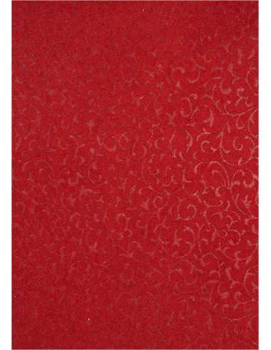 Decorative Paper Red - Suede Lace 18x25 Pack of 5