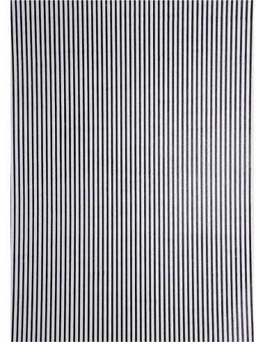 Decorative Paper Metallic White - Black Strips 18x25 Pack of 5