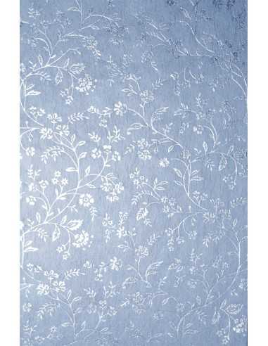 Non-woven Fabric Blue - Silver Flowers 19x29 Pack of 5