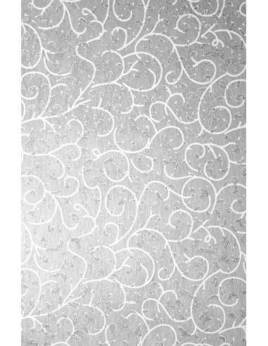 Non-woven Fabric White - Silver Glitter Lace 19x29 Pack of 5