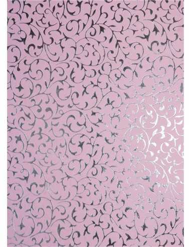 Decorative Paper Pink - Silver Lace 56x76cm