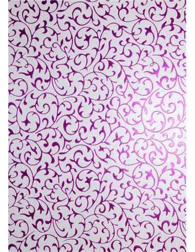 Decorative Paper Metallic White - Pink Lace 56x76cm