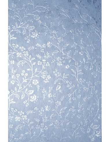 Non-woven Fabric Blue - Silver Flowers 58x90cm