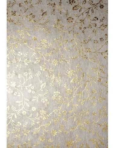 Non-woven Fabric Ecru - Gold Flowers 58x90cm
