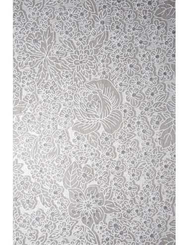 Non-woven Fabric White - Flowers with Jets 58x90cm