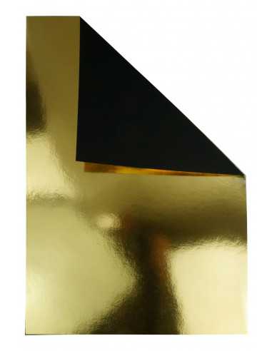 Mirror Decorative mirror paper colour Gold 260g/black back B63 10A5 sheets