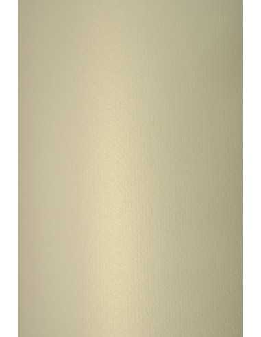 Sirio Pearl decorative metallic paper 110g Merida Cream Pack of 10 A5