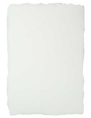 Handmade smooth paper white-coloured pack. 5A4 sheets