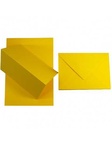 Set of Rainbow 160gsm R99 yellow scored papers + B6 envelopes 25pcs
