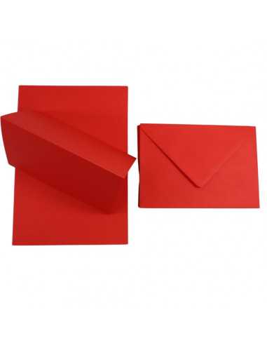Set of Rainbow 160gsm R99 red scored papers + B6 envelopes 25pcs