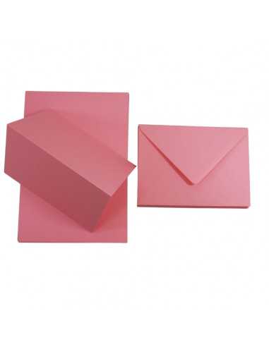 Set of Rainbow 160gsm R99 pink scored papers + B6 envelopes 25pcs