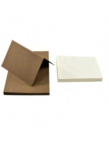 Stationery / ecological set of EKO PLUS Kraft 340gsm A5 scored papers + C6 Munken envelopes 25pcs.