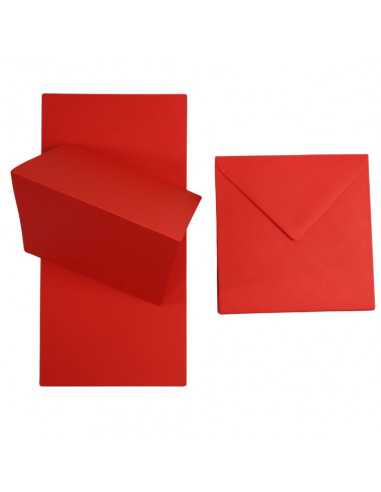 Set of Rainbow 160gsm R99 red scored papers + K4 envelopes 25pcs