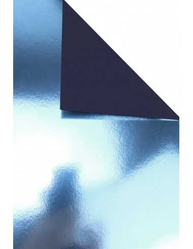 Silver Mirror paper 260gsm with navy blue backing B66 68x97 R100