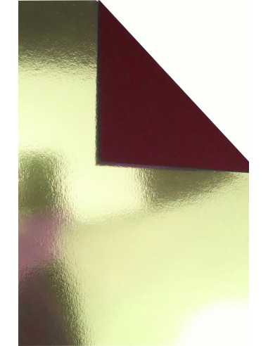 Gold Mirror paper 260gsm with maroon backing pack. 10A5
