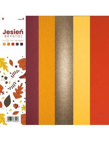 Set of coloured bristol boards Autumn pack. 25 A4 sheets