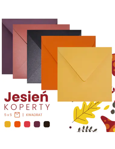 Set of mixed Autumn coloured gummed K4 envelopes - 25pcs.