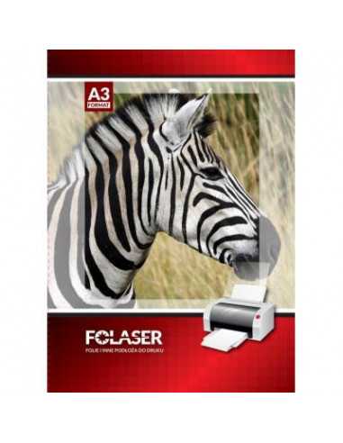 FOLASER B WO White glossy self-adhesive foil for laser printers, pack. 50A3