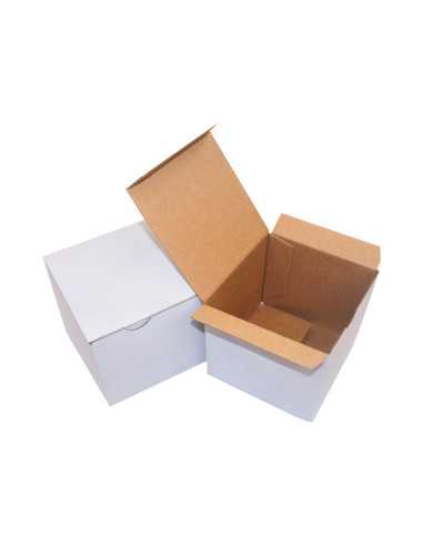 40x White Die Cut Cardboard Box 10x10x7,5cm