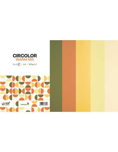 Set of mixed coloured papers 160gsm Warm Colours 25A4pcs