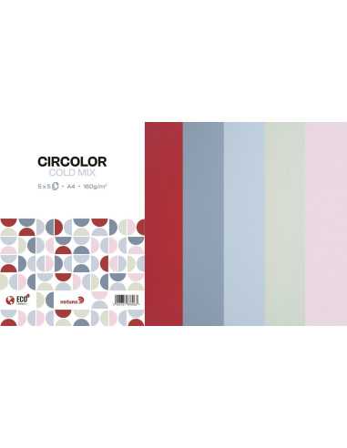 Set of mixed coloured papers 160gsm Cold Shades 25A4pcs