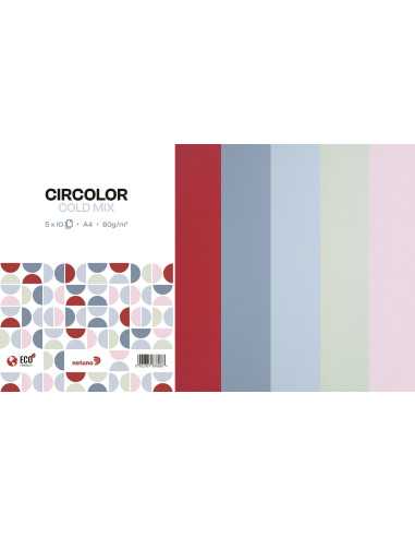 Set of mixed coloured papers 80gsm Cold Shades 50A4pcs