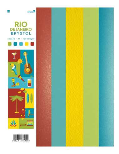 Set of coloured bristol papers Rio A4 25pcs