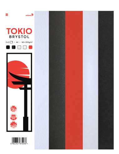 Set of coloured bristol papers Tokio 25A4pcs