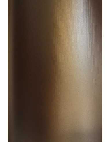 Sirio Pearl decorative pearlescent ribbed paper Fusion Bronze 300gsm E5 72x102 R100