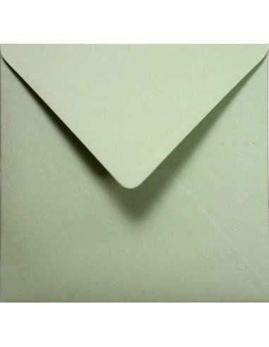 Crush eco-friendly plain coloured decorative square envelope K4 Kiwi light green 120gsm gummed